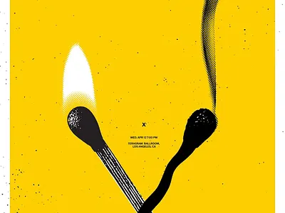 X collage flame gigposter halftone matches post poster smoke texture