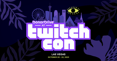 DonorDrive @ TwitchCon Social Graphic animation botanical donordrive eyeball floral gif illustration motion design motion graphic nonprofit purple social graphic social post twitchcon