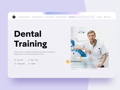 Dental Training - Website clean clinic dental dental training health hospital inspi landingpage medical medicine minimal online class stomatology teratment tooth training ui ux webdesign website