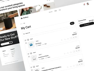 Stuffsus - My Cart clean design ecommerce landing page marketplace shop trend ui ux web web design webdesign