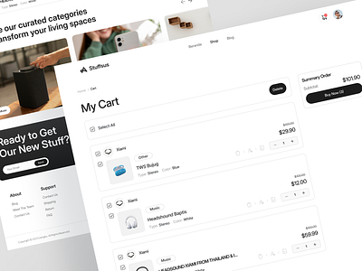 Stuffsus - My Cart clean design ecommerce landing page marketplace shop trend ui ux web web design webdesign