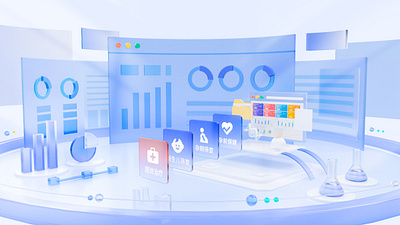 login 网页设计 3d c4d design illustration login medical ui web