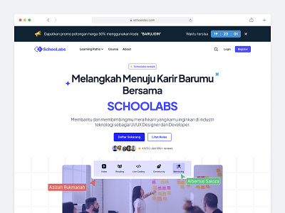 Schoolabs - Online Course Landing Page app brand branding clean course creative design education figma homepage landing page minimalist portfolio startup ui ui design user interface ux web website