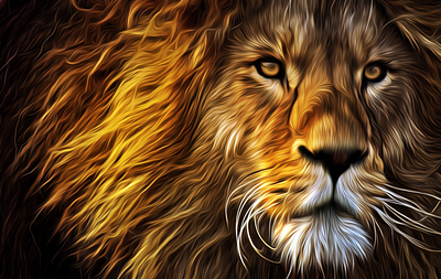 Lion Oil Painting animation branding graphic design logo