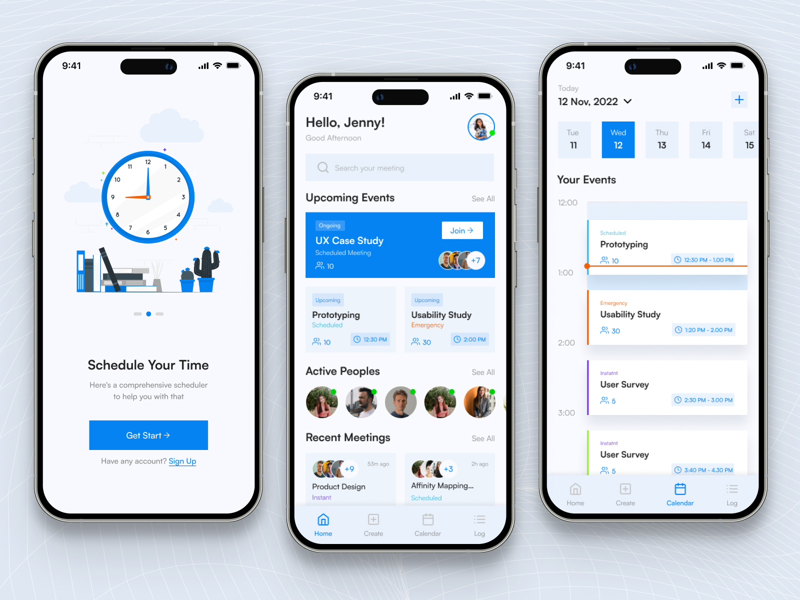 Meeting App Design android app app design cards clean design ios meeting minimal mobile planner product design schedule simple ui ux uxdesign web design