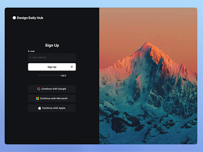 Sign Up collectui dailyui darkmode signup ui