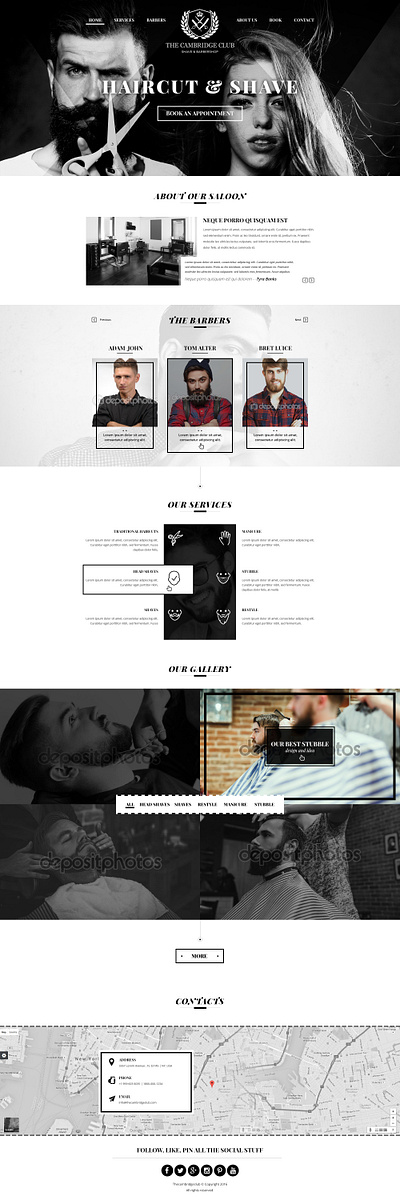 Barbershop Website Template branding graphic design ui website