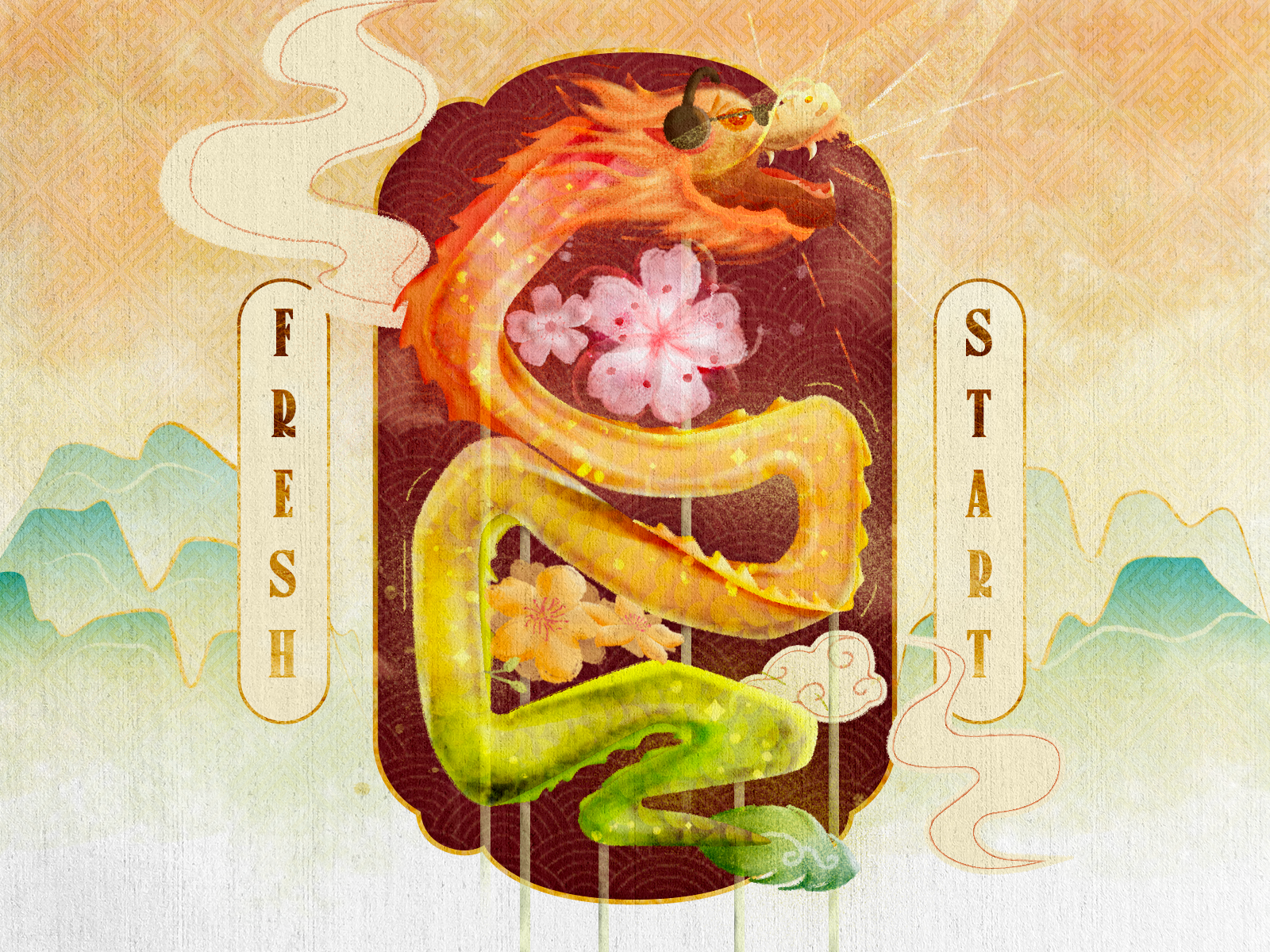 Year of DJ Dragon 2024 dragon happy new year illustration lunar new year new year year of the dragon