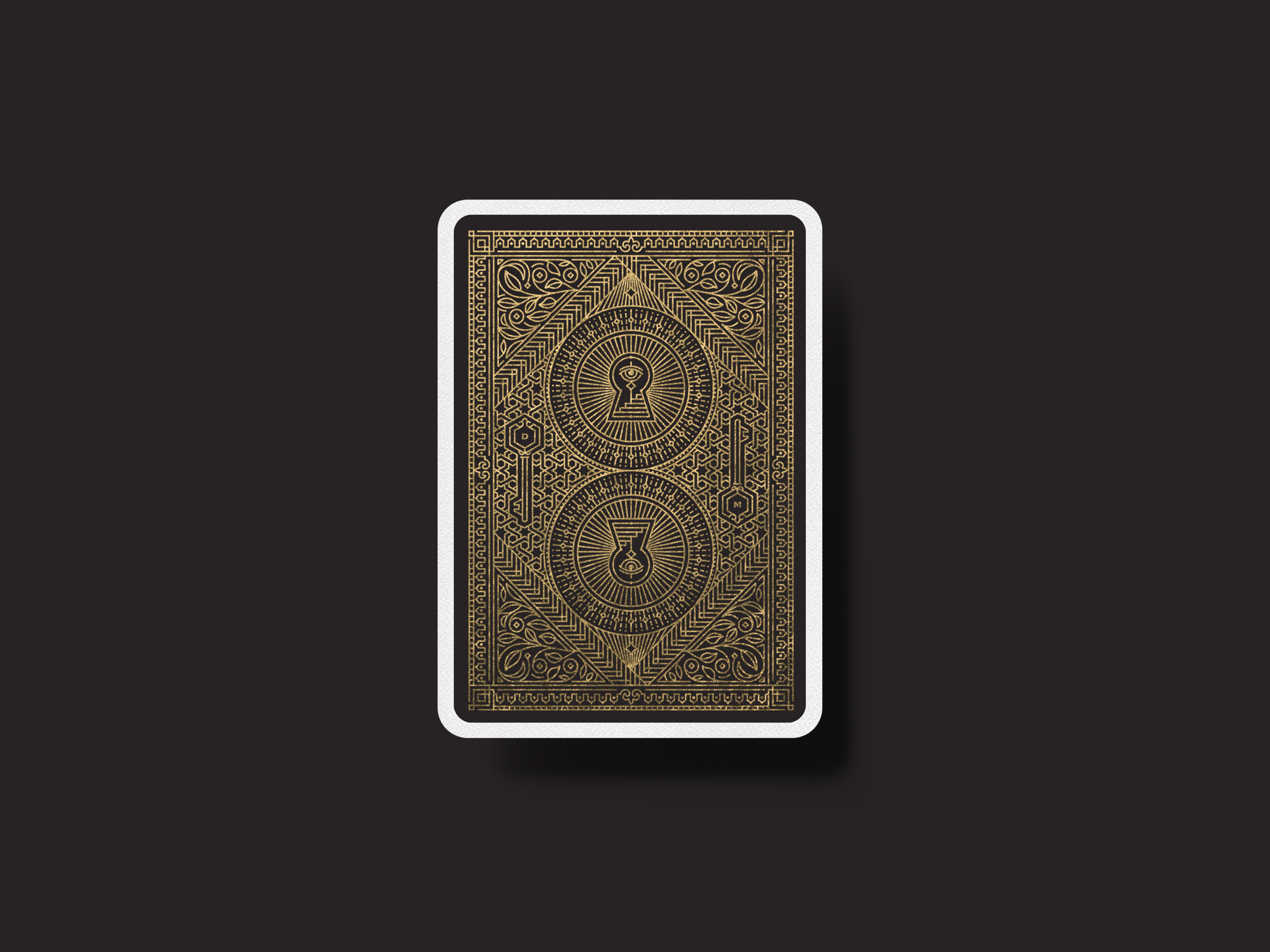 Cooperplate Mystique - Back Card back card badges branding card detail event eye heart key line art logo magic monoline moon mystery mystique playing card typography vector visual branding