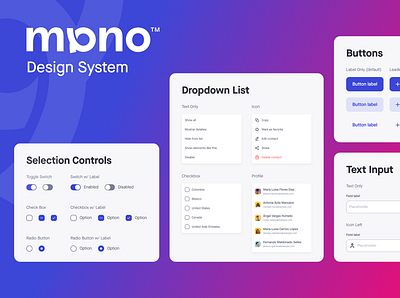 Mono - Design System branding components design designsystem ds figma fintech system ui uidesign userinterface ux uxdesign