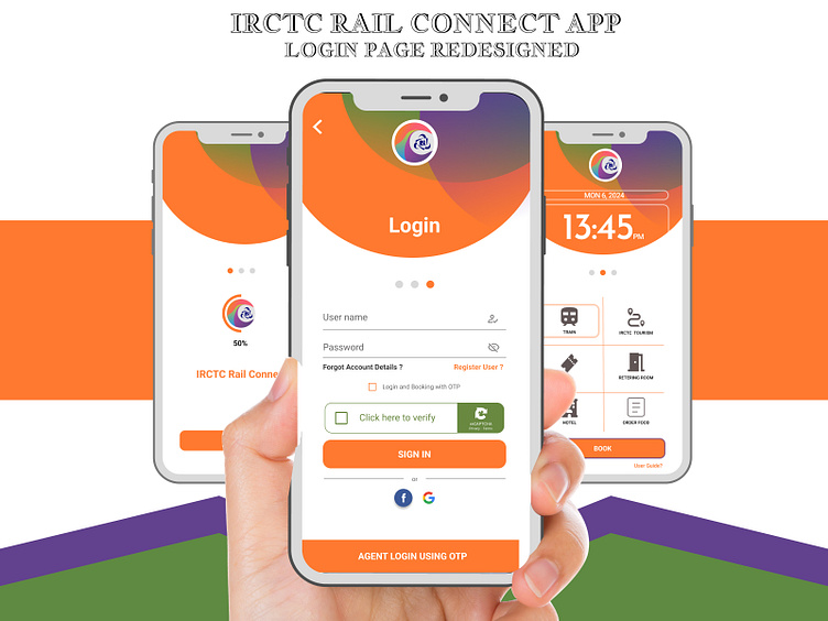 Redesigned - Login page of the IRCTC Rail Connect app by Rohith ...