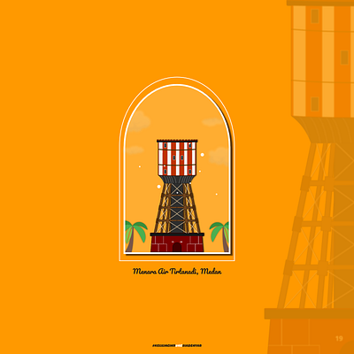 Tirtanadi Tower design illustration indonesia inspiration logo medan vector