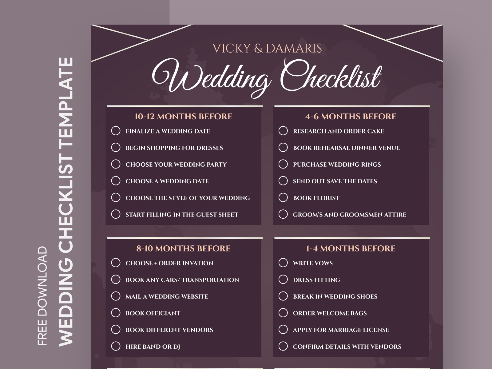 Elegant Wedding Checklist Free Google Docs Template by Free Google Docs