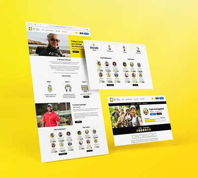 Canadian Cancer Society Site badges bright buckets design donordrive fundraising graphic design icons leaderboards mobile non profit profile responsive responsive design ui ui design web design yellow