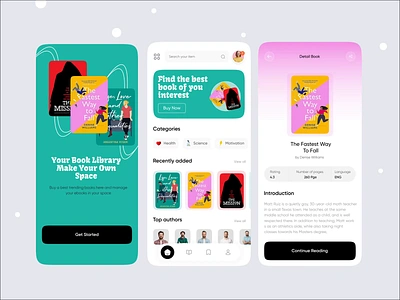 Book Shop - App Design 📚 agency branding app design book book knowlage book shop book shop app design book store design e commerce education graphic design mobile mobile app motion graphics oripio store ui ui design ux