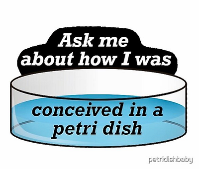 Petri Dish/IVF baby logo, convo starter digital art ivf logo petri dish typography