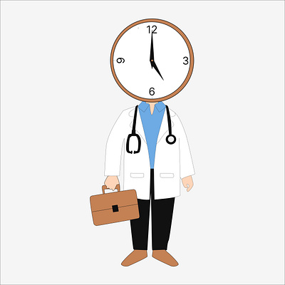 vector illustration of a doctor or intern working in an office 3d animation branding design doctor doctorman figma graphic design illustration illustrator logo motion graphics ui vector