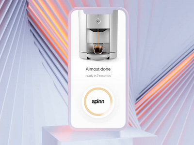 Espresso machine UI 3d animation bean beans branding coffe espresso grinding load loading logo machine maker making process simple spinn spinner ui white