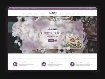 Orchid Florals custom design design ecommerce ecommerce design ecommerce website design flower store flowers illustration shopify shopify design ui web web design website website design