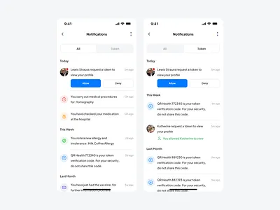 Notifications Page — Anearmala all notification anearmalastudio design system figma health mobile app notifications notifications page product design token notifications ui design ux design
