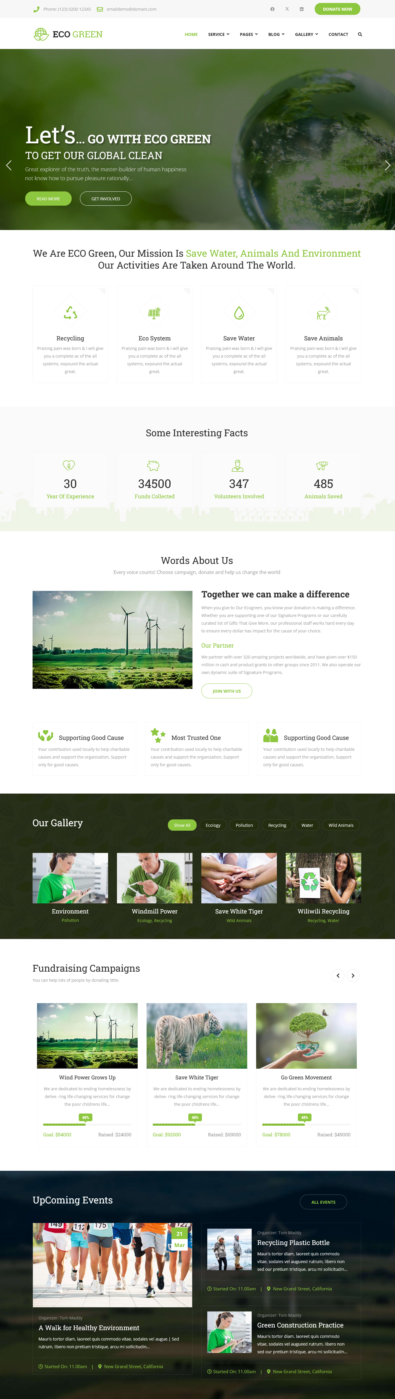 Eco Green - Environment, Ecology Joomla 5 Template business ecology energy enviromnent environment environmental green joomla joomla5 joomlastars jungle natural recycling saveanimal savewater templatemonster