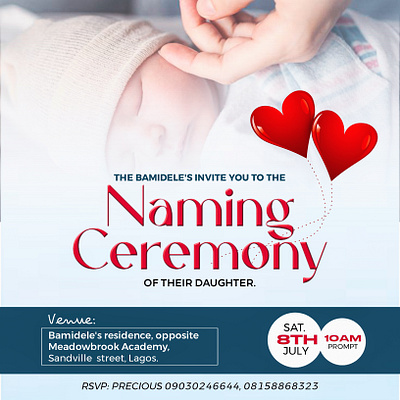 Naming Ceremony flyer design graphic design