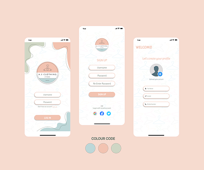 Login page for Clothing Store App (UI/UX): clothingapp clothingappstore design figma mobileapp ui ux