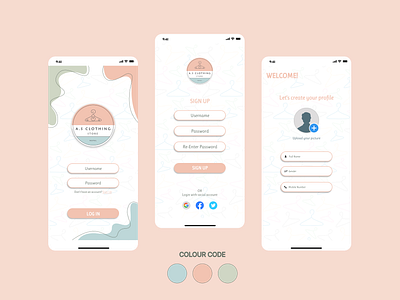 Login page for Clothing Store App (UI/UX): clothingapp clothingappstore design figma mobileapp ui ux