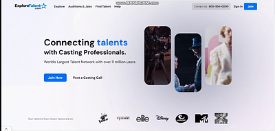 Home Page | Explore Talent design ui web