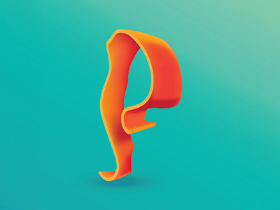 Type P alphabet design illustration type typography vector vibrant