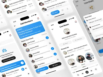 Social Network | Mobile App app clean design interface mobile mobile app network social social app social media social network ui ux voice voice app web
