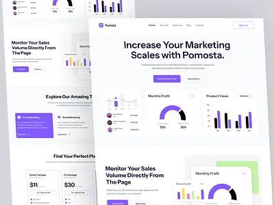 SaaS Website Landing Page Design dashboard landing landing page marketing marketing services product page saas landing page saas template saas website social media landing page startup landing page website design