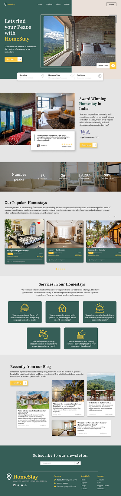 Homest airbnb website creative web d design inspriration figma homestay ui uiux websire designing website inspiration