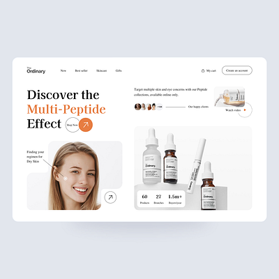 Skincare Website Design - The Ordinary beauty best saler cosmetology ecommerce face gifts health minimal product design reviews shopping skin skincare the ordinary ui web design web page