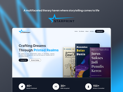 All-in-one Book Publisher Landing Page "StarPrint" book book publisher branding design figma graphic design landing page logo print publish ui website