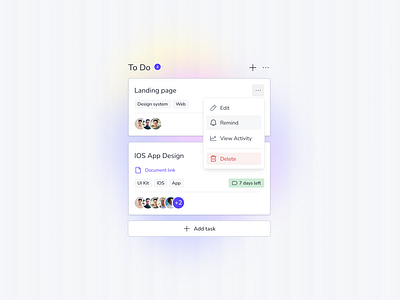 To Do Kanban UI Design add new add task app clean dark dropdown kanban light list modal pop up product tasks theme to do ui ui design ux white white mode