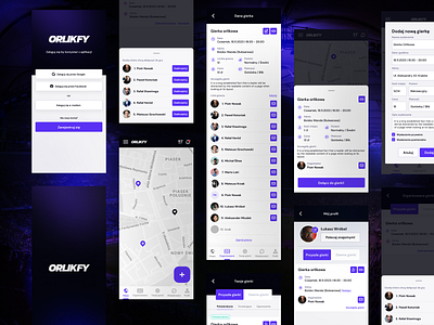 Orlikfy app colours design purple ui ux