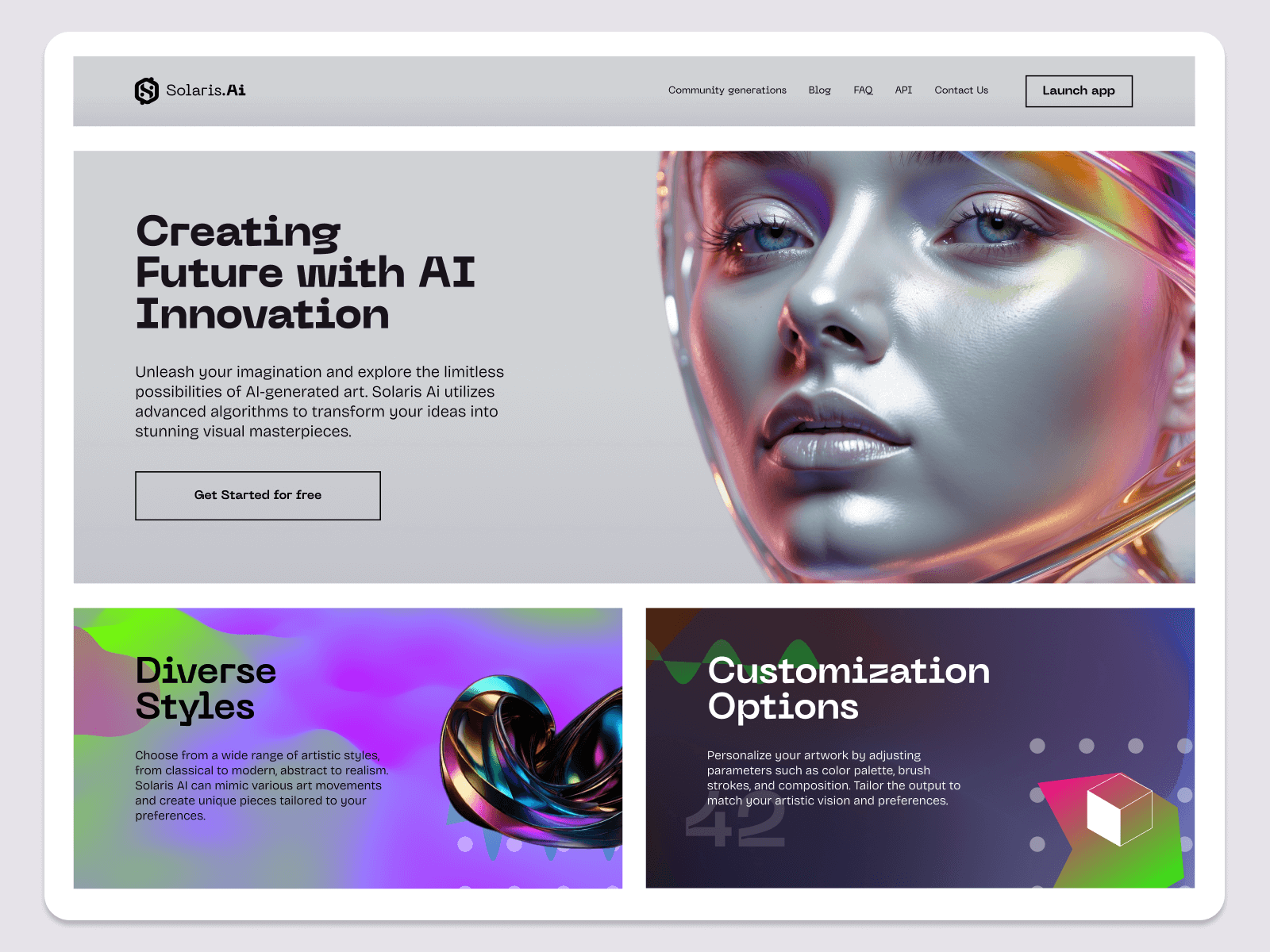 Solaris Ai Web App - desktop view adaptive ai app branding design figma flat flat ui graphic design mobile ui web