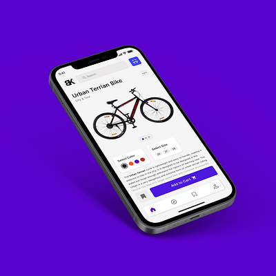 Bicycle (Bike) Mobile App bicycleonlineshop bikeapp design figma mobile phone app ui uidesign uidesigner uiux