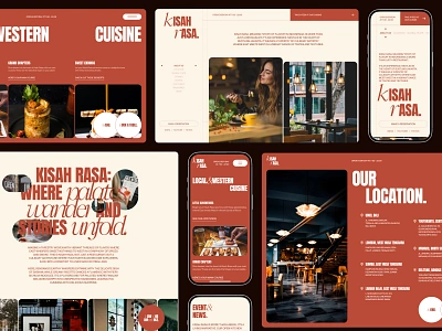 Kisah Rasa Restaurant Website Design big typography branding company website culinary design event header home page landing page layout menu mobile design recipe restaurant ui user interface ux web design website website design