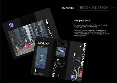 Brochure Design for E-closet mobile App branding character design graphic design