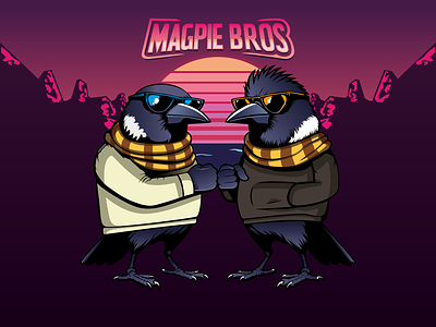 MagpieBros art birds cool drawing gaming illustration illustrator logo magpie magpies streaming twitch