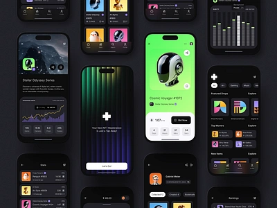 NFT Mobile Marketplace app clean clean ui clear dao dark decentralized marketplace minimalist mobile mobile app nft nft marketplace product design simple ui user experience user interface ux web3