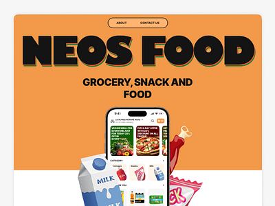 Neos Food - Grocery Web App 3d animation app branding design graphic design illustration illustrator logo mobile motion graphics product design typography ui ui design ux vector web web design website