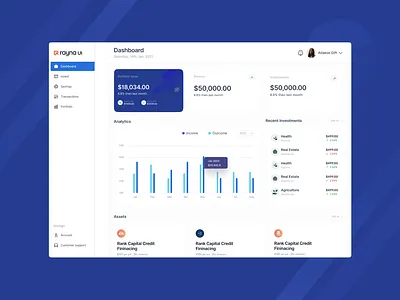 Investment Dashboard analytics dashboard design finiance fintech investment investment dashboard ui metrics minimalistic design money portfolio saving stocks ui design ui design web app