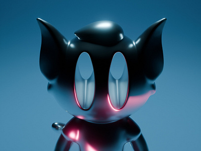 django // 001 3d blender cat chrome cycles illustration render toy