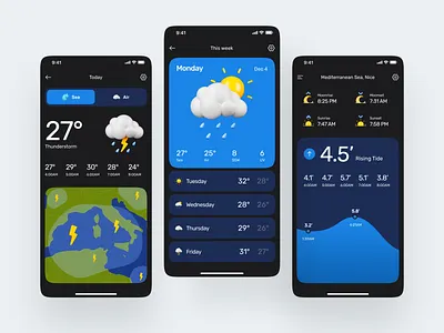 Tide Guide Mobile App Conсept android app app design best app design ios mobile mobile app ui ui