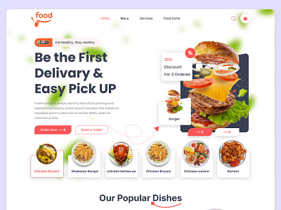 Online Food Delivery Landing page animation branding design food landing page food ui food uiux graphic design landing page desing landing page food new food landing page suprojitsp ui ui desing food ux desing food