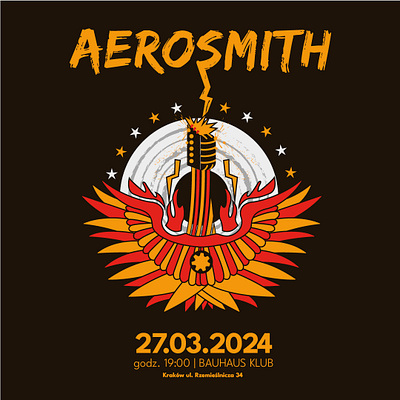 Aerosmith Concert - Animated Poster 2d animation animation concert poster event design event poster gif graphic design illustration motion design motion graphics music poster poster poster animation sketch social media post sound effects typography vector