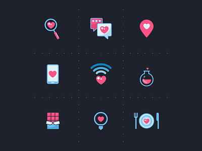 Valentine's Day Icon Set - Custom Icon Pack animated heart animated icons animation heart icon icon set icons illustration love animation love icon madewithsvgator motion graphics pink icons svganimation ui v day valentines day
